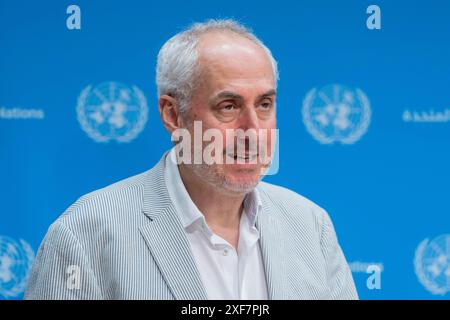 New York, New York, USA. 1st July, 2024. Press Briefing by the Spokesperson for the Secretary-General Stephane Dujarric at UN Headquarters in New York on July 1, 2024 (Credit Image: © Lev Radin/ZUMA Press Wire) EDITORIAL USAGE ONLY! Not for Commercial USAGE! Stock Photo