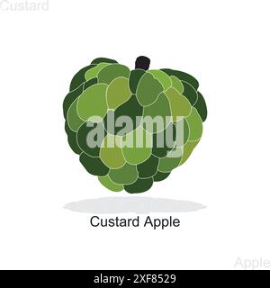 Custard apple icon fruit icon Stock Vector