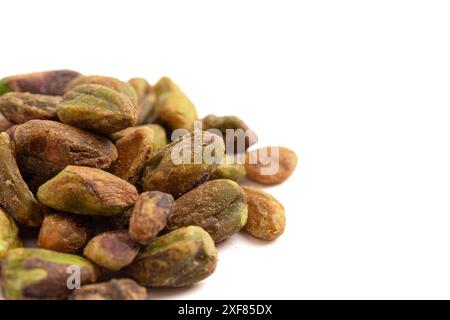 Pistachios without Shells Isolated on a White Background Stock Photo