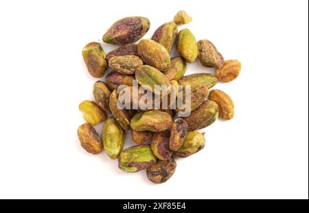 Pistachios without Shells Isolated on a White Background Stock Photo