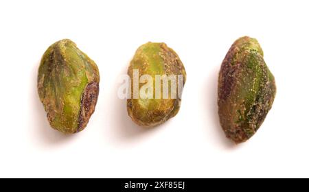 Pistachios without Shells Isolated on a White Background Stock Photo