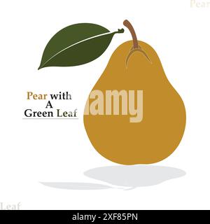 fruits,pear icon, fruits and leaf Stock Vector