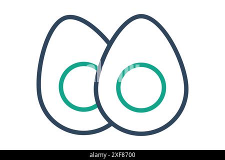 Egg icon. icon related to protein source, meal planning, food. line icon style. nutrition elements vector illustration Stock Vector