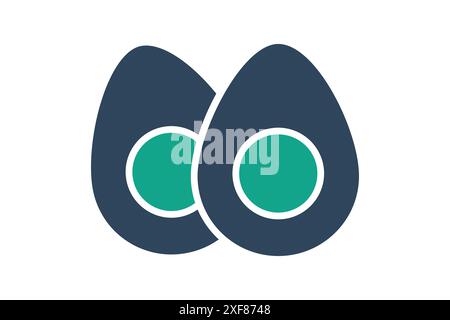 Egg icon. icon related to protein source, meal planning, food. solid icon style. nutrition elements vector illustration Stock Vector