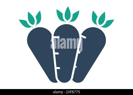 Carrot icon. icon related to vitamin A, healthy food, vegetable. solid icon style. nutrition elements vector illustration Stock Vector