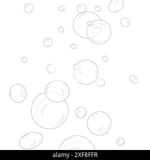 A fun and simple coloring page featuring various sizes of bubbles. Perfect for creative and relaxing summertime activities. Stock Vector