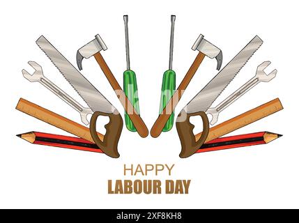 1st may happy labour day celebration card background Stock Vector