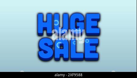 Image of multicolored circular pattern over huge sale text against gradient background Stock Photo