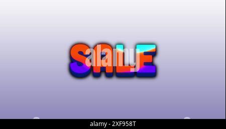 Image of multicolored circular pattern over sale text against gradient background Stock Photo