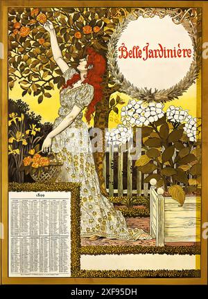 GRASSET Eugène - La Belle Jardinière, calendar, 1899 Stock Photo