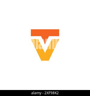VT Initial Logo Design. TV Logo vector Stock Vector