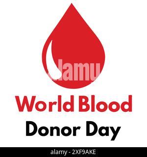 World Blood Donor Day. Blood Drop On White Background. Stock Vector