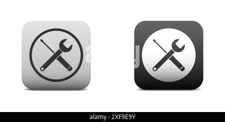 Tool icon. Screwdriver and wrench icon. Maintenance logo. Flat vector illustration Stock Vector