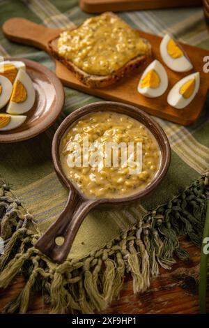 Delicious homemade egg spread with mayonnaise ideal for breakfast Stock Photo
