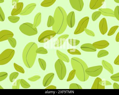 Pistachios seamless pattern. Background with green nuts, pistachios and peanuts in a minimalist style. Design for wrappers, covers, wallpapers and ban Stock Vector
