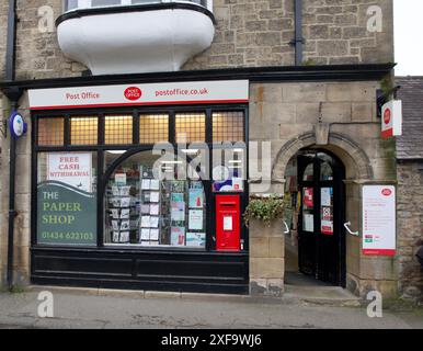 The Post Office and Paper Shop in Corbridge, Northumberland. Stock Photo