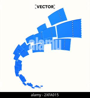 3d flying coupons, rising wave of blank coupons, isolated on white background. Unlimited discount vouchers. 3d vector illustration. Vector illustration Stock Vector