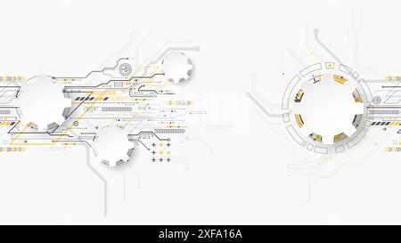 Abstract technology background. Cogwheels ART theme.  Hand drawn Vector illustration Stock Vector
