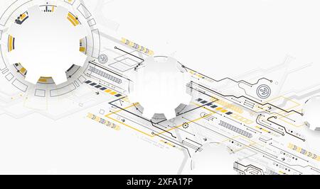 Abstract technology background. Cogwheels ART theme.  Hand drawn Vector illustration Stock Vector