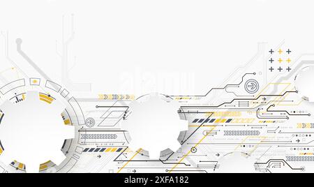 Abstract technology background. Cogwheels ART theme.  Hand drawn Vector illustration Stock Vector