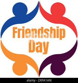 Happy Friendship Day. Cute Cartoon Vector Illustration On White. Stock Vector