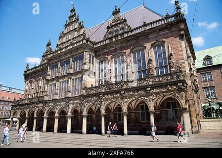 Town hall or Rathaus in Bremen, Germany 2024. Bremen is the second most populous city of northern Germany. Stock Photo