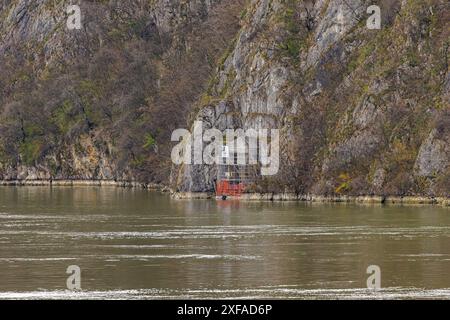 Trajan Plaque Historic Landmark Roman Relic in Danube River Gorge Tekija Serbia Stock Photo