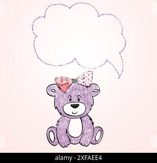 Baby bear cartoon. Vector hand drawn illustration. Stock Vector