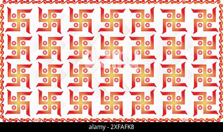 swastika hindu wall design Stock Vector