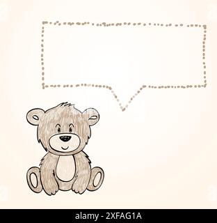 Baby bear cartoon. Vector hand drawn illustration. Stock Vector