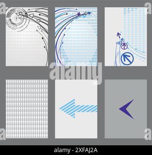 vector set of cards with arrows Stock Vector