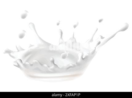 Milk splash isolated on a white background. Stock Vector