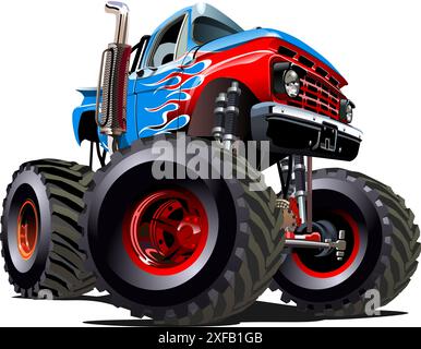Cartoon Monster Truck. Available EPS-10 separated by groups and layers with transparency effects for one-click recolor Stock Vector