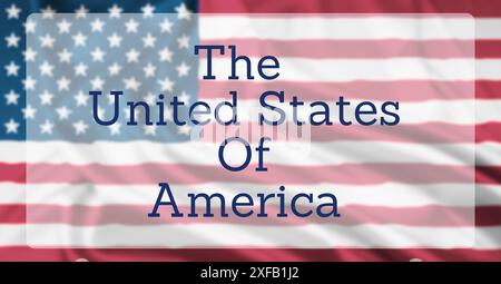 The United States Flag, overlaid with text reading The United States Of America Stock Photo