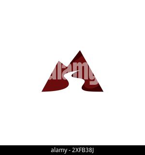 Letter M mountain road logo design. M Initial Logo Vector Stock Vector