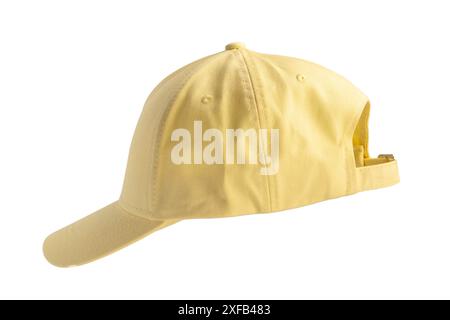 Yellow cap isolated on white background. Stock Photo