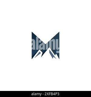 M Mountain Logo Vector Illustration. M Icon Design Stock Vector