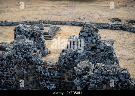 Ruins of Panama Viejo or Old Panama, the remaining part of the original Panama City, which was destroyed in 1671 by the Welsh privateer Henry Morgan, Stock Photo