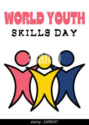 World Youth Skills Day Text Vector Illustration. Stock Vector