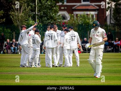 James Anderson at Lancashire v Nottinghamshire County Match Stock Photo