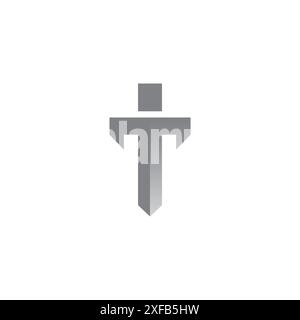Letter T Sword Logo Design. Sword Icon Stock Vector