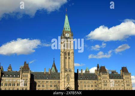 geography / travel, Canada, Ontario, Ottawa, Peace Tower, Parliament of Canada, Parliament Hill, ADDITIONAL-RIGHTS-CLEARANCE-INFO-NOT-AVAILABLE Stock Photo