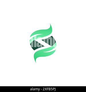 S leaf Logo Design. Letter S Organic Logo Stock Vector