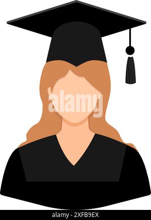 Graduated woman clip art. Flat Vector illustration Stock Vector