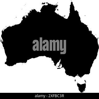 Australia map silhouette vector illustration Stock Vector