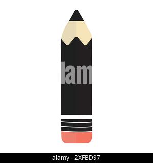 Pencil icon in flat style. Office supplies vector illustration on isolated background. Writing sign business concept. Stock Vector