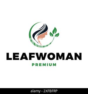Leaf Woman or Beauty Icon Vector Logo Template Illustration Design Stock Vector