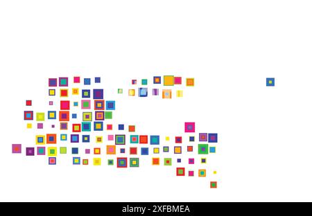 Symbol Map of the Province Jawa Timur (Indonesia). Abstract map showing the state/province with a pattern of overlapping colorful squares like candies Stock Vector