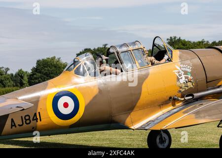 Harvard 4 registration G-BJS, at the Shuttleworth Festival of Flight, June 2024 Stock Photo
