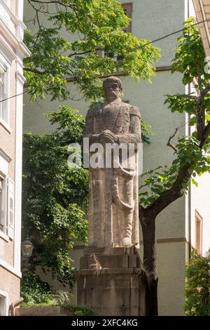 Statue of Otto Fürst von Bismarck by sculptor Oskar Alexander Kiefer in Baden Baden, Germany, Europe Stock Photo